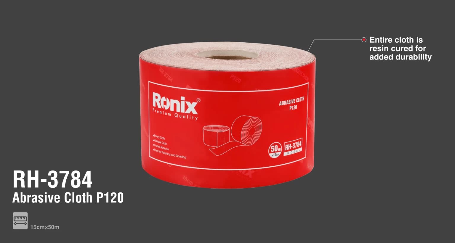 سنباده رول P120 رونیکس مدل RH-3784 — تصویر ۵