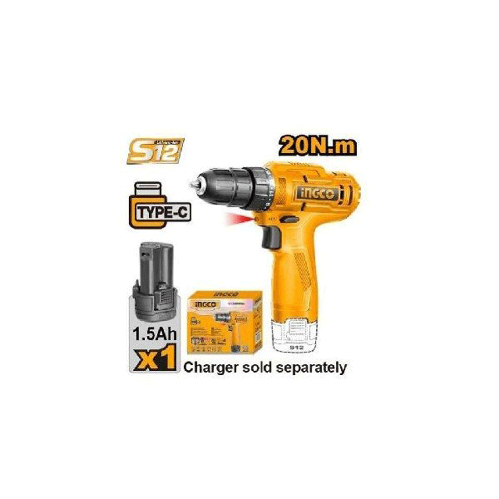 دریل پیچ گوشتی شارژی ۱۲ ولت اینکو مدل cdli12456|سری سوپر اینکو