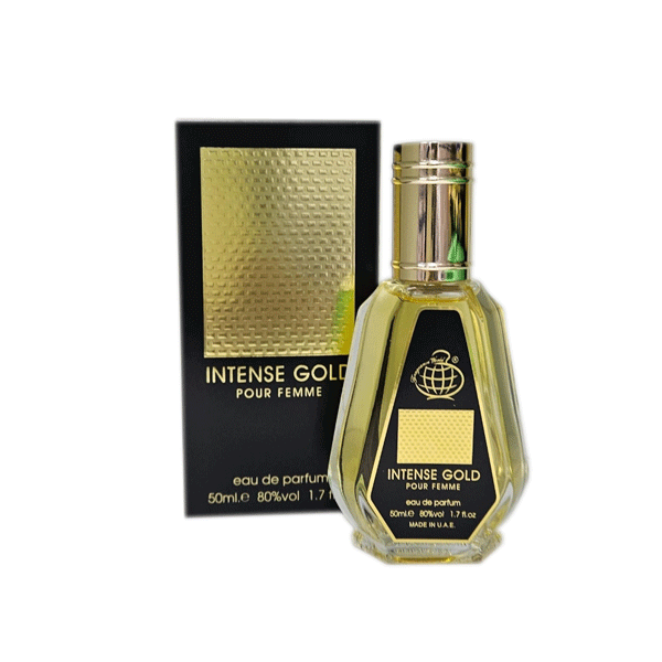 عطر ادکلن 50 میل فراگرنس ورد اینتنس گولد مدل اینتنس گلد پور فمه Fragrance World Intense Gold Pour Femme
