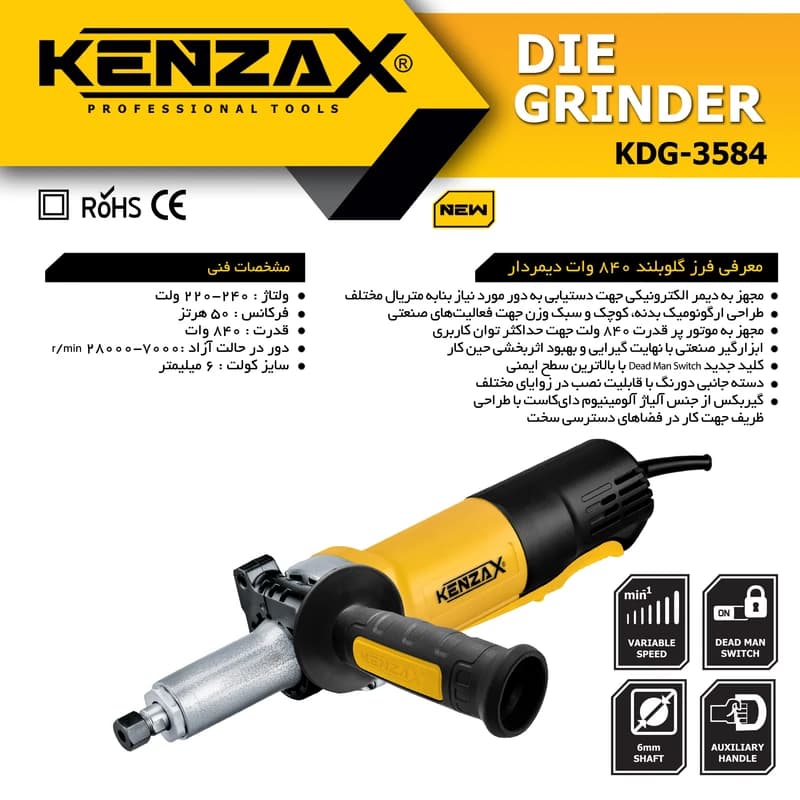 فرز انگشتی گلو بلند کنزاکس 3584 — تصویر ۸