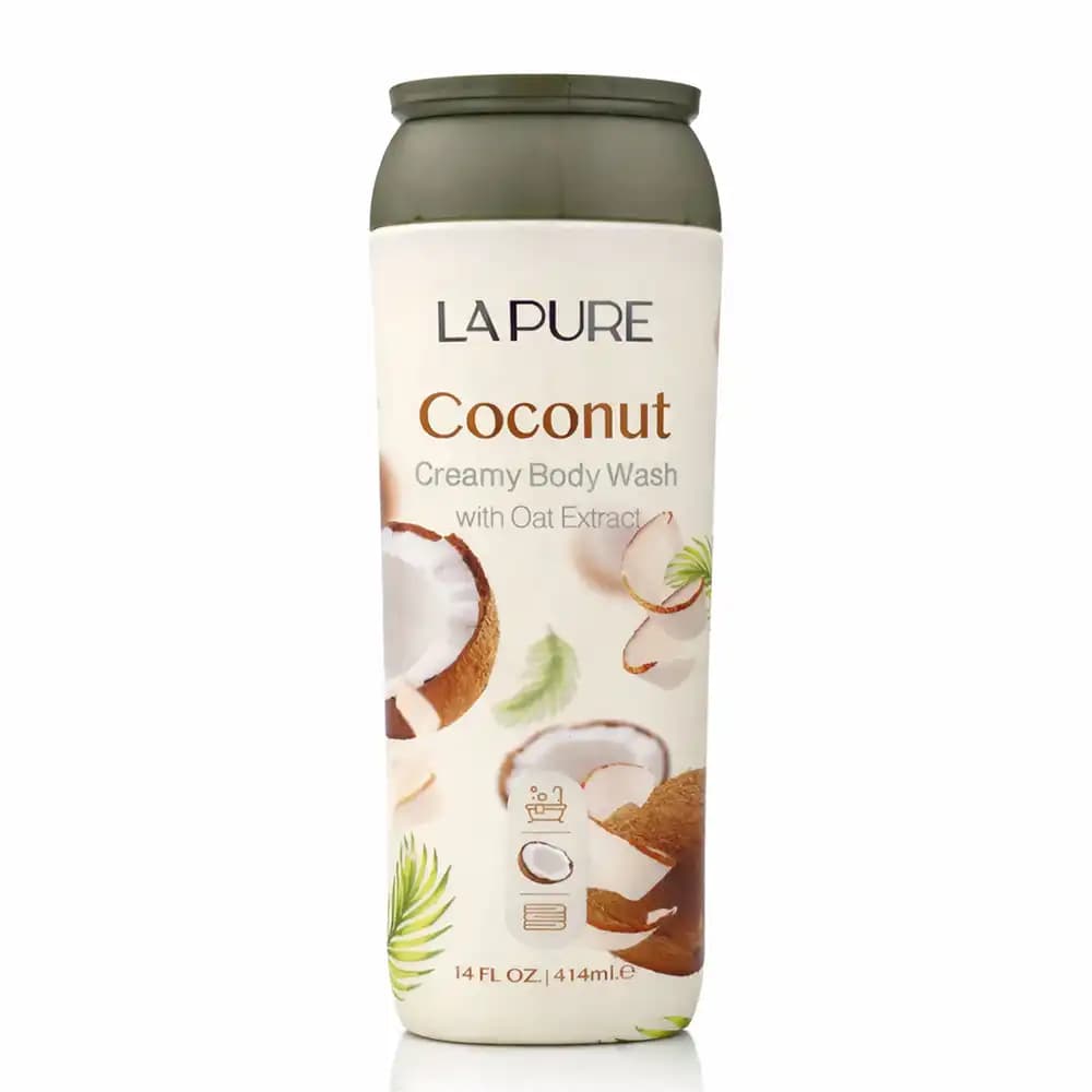 شامپو بدن کرمی لپیور (La Pure) مدل نارگیل (Coconut) حاوی عصاره جو دوسر حجم ۴۱۴ میلی‌لیتر