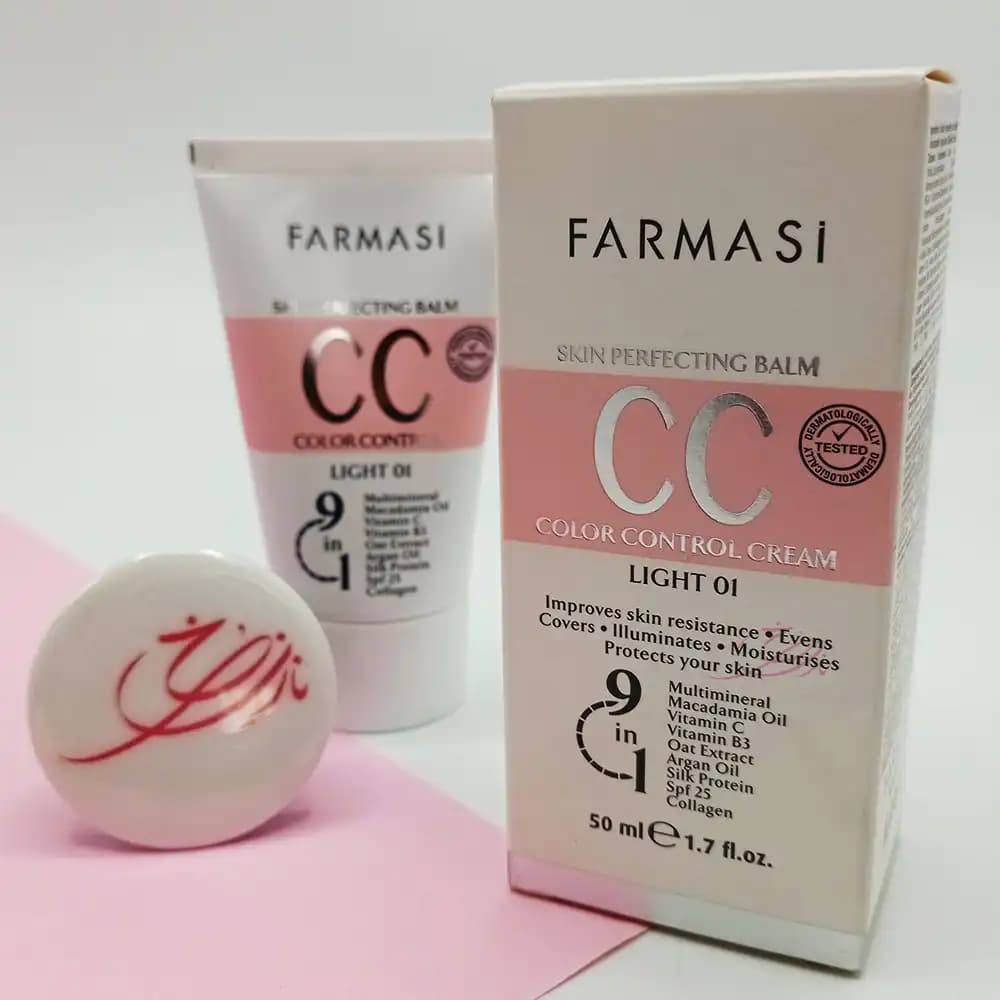 سی سی کرم انواع پوست 9در1 فارماسی FARMASI شماره 01 (Light) حجم 50 میلی — تصویر ۲