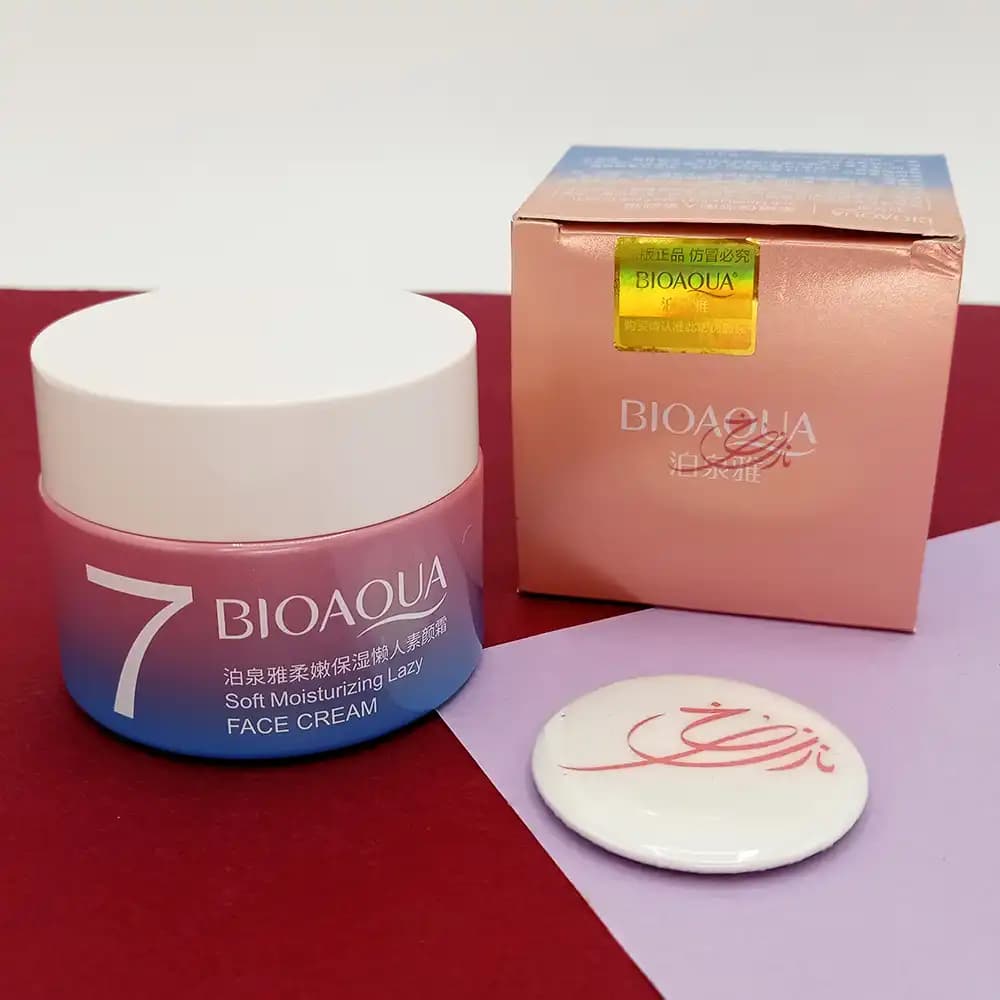 کرم مرطوب کننده و سفید کننده 7 ویتامین بیوآکوا BIOAOUA مدل کاسه ای حجم 50 میلی لیتر