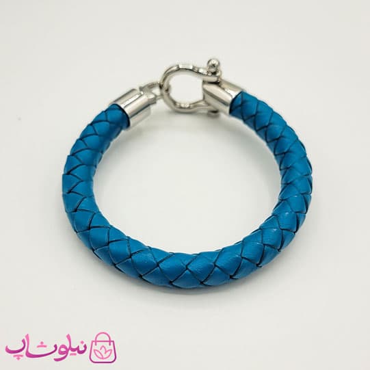 دستبند امگا چرم زنانه سبزآبی — تصویر ۲