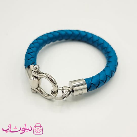 دستبند امگا چرم زنانه سبزآبی