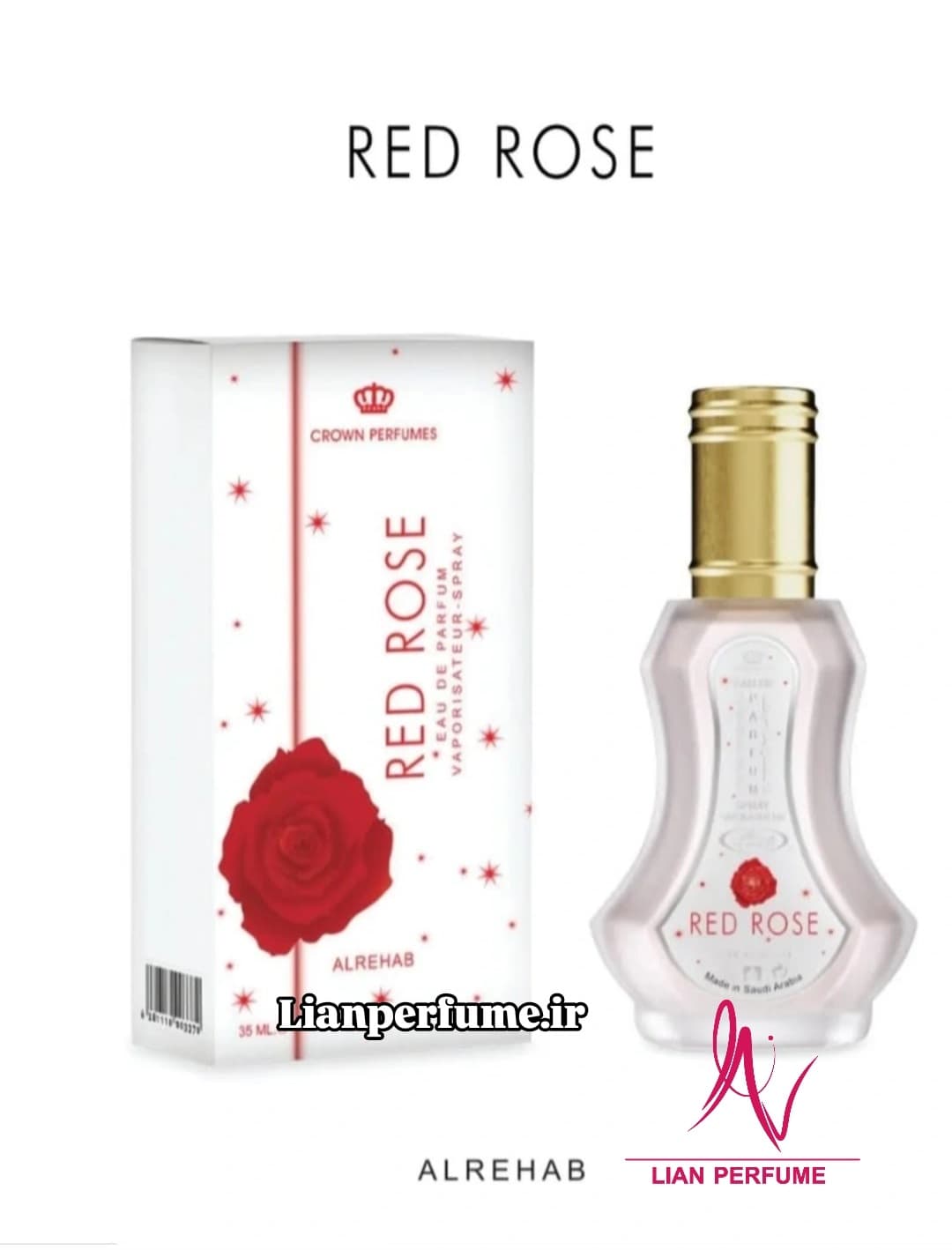 ادکلن رد رز 35 میل الرحاب رد روز امارات crown perfumes alrehab red rose