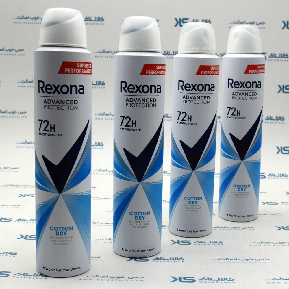 اسپری بدن ضد تعریق زنانه رکسونا REXONA اصل آرژانتین مدل Cotton Dry حجم 200 میلی لیتر — تصویر ۵