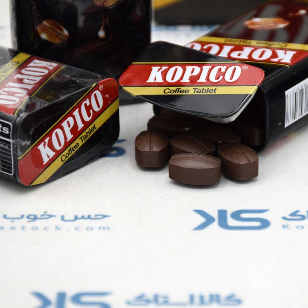 قرص قهوه کوپیکو KOPICO اصل اندونزی قوطی فلزی 35 گرمی — تصویر ۴
