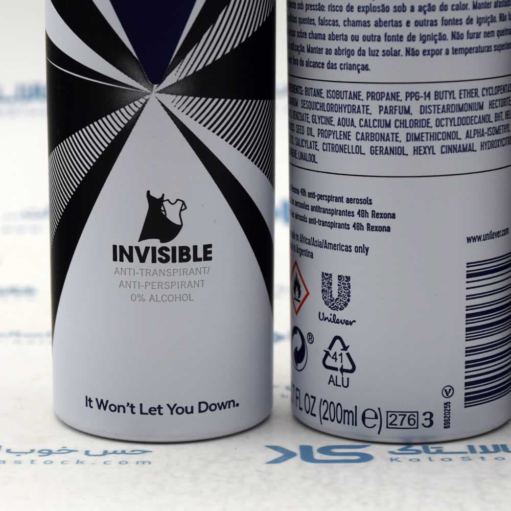 اسپری بدن ضد تعریق زنانه رکسونا REXONA اصل آرژانتین مدل Invisible حجم 200 میلی لیتر — تصویر ۱۱