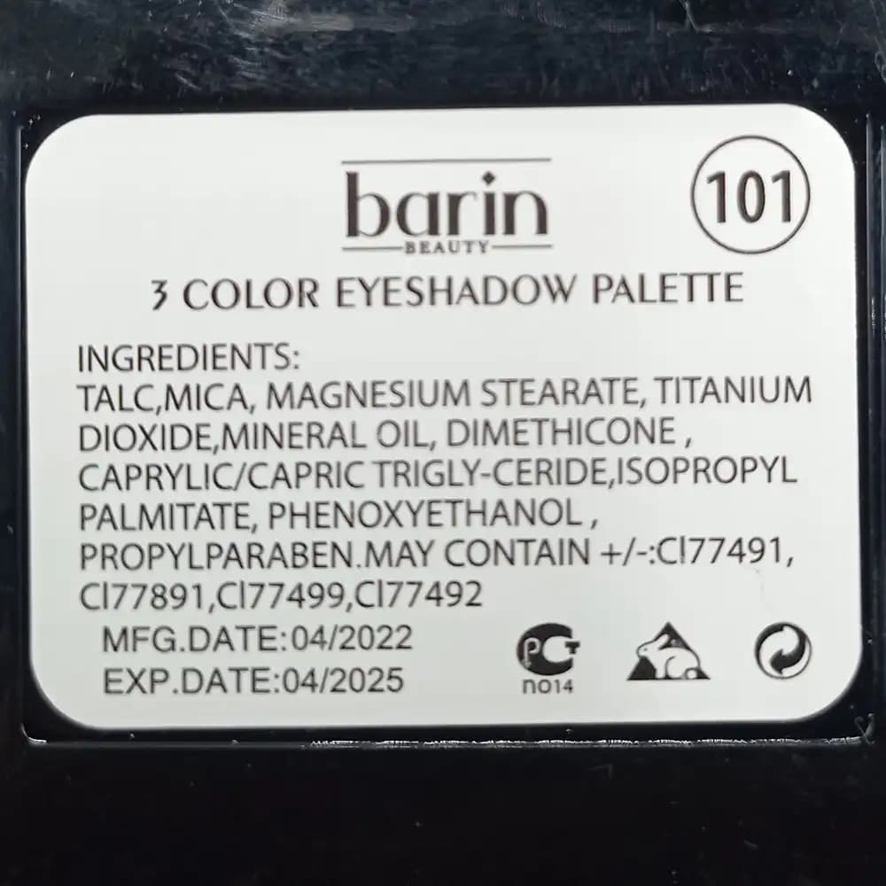 پالت سایه چشم بارین بیوتی barin BEAUTY شماره 101 — تصویر ۳