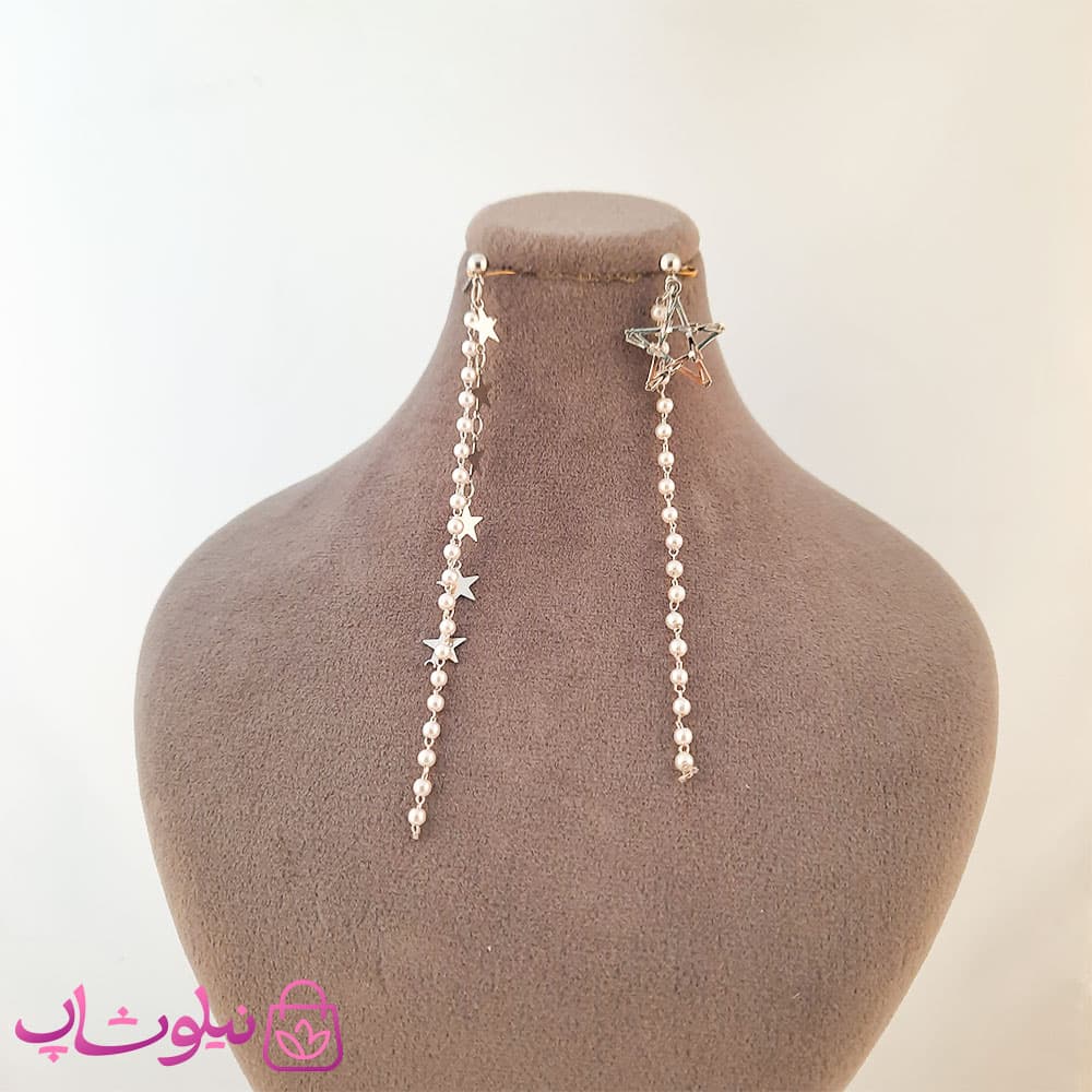 گوشواره زنانه فانتزی h.z.x طرح ستاره کد 775 — تصویر ۵