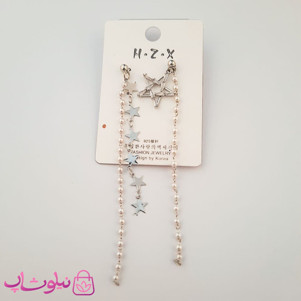 گوشواره زنانه فانتزی h.z.x طرح ستاره کد 775 — تصویر ۴