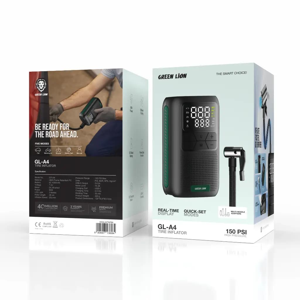 پمپ باد خودرو GL-A4 گرین لاین Green Lion GL-A4 Tire Inflator — تصویر ۲