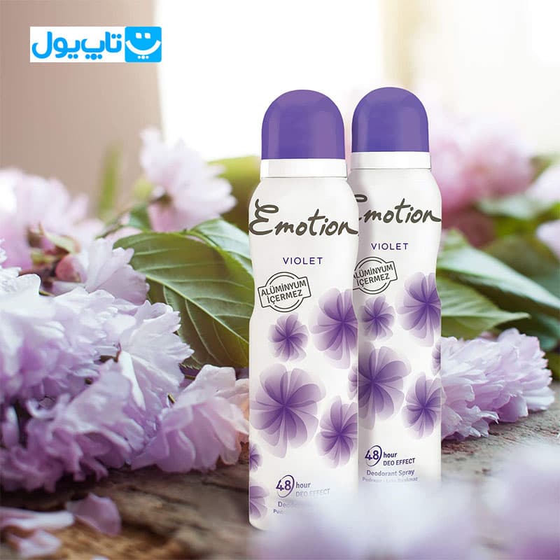اسپری ضد تعریق ایموشن Emotion زنانه مدل Violet ویولت حجم 150 میلیلیتر — تصویر ۴
