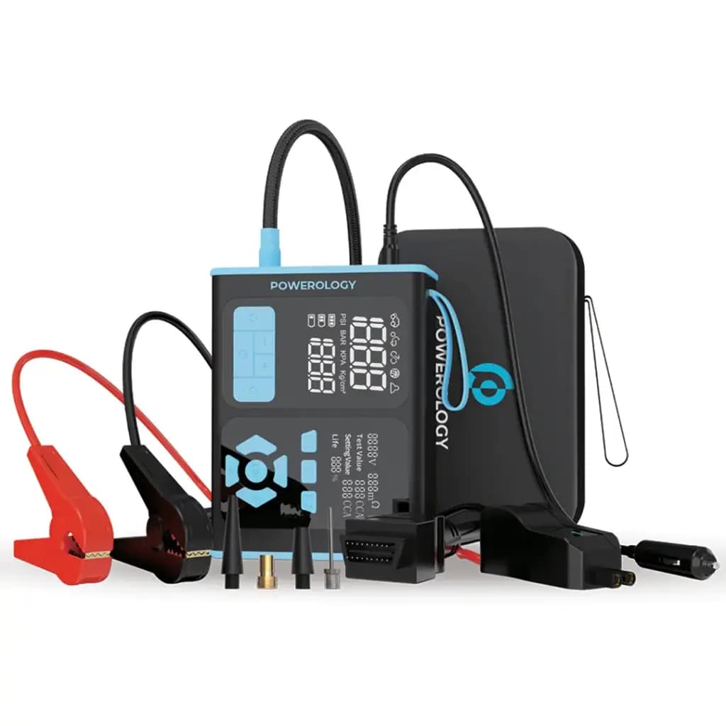 جامپ‌ استارتر و عیب یاب خودرو مدل PPBCHA95BKBU پاورولوژی Powerology Jump Starter — تصویر ۳