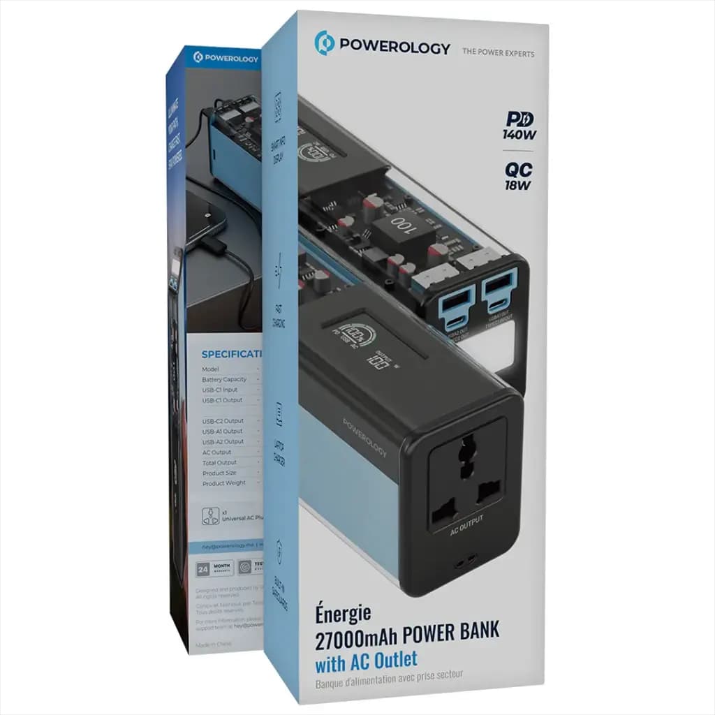 پاوربانک مدل Energie ظرفیت 27000 میلی آمپری پاورولوژی Powerology Energie 27000mAh Power Bank — تصویر ۲