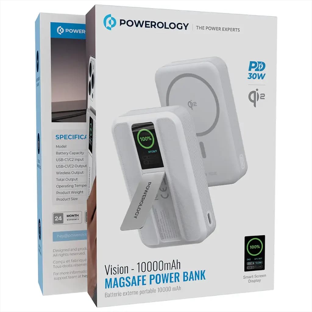 پاوربانک مگ سیف مدل Vision ظرفیت 10000 میلی آمپری پاورولوژی Powerology Qi2 Magsafe Power Bank — تصویر ۵