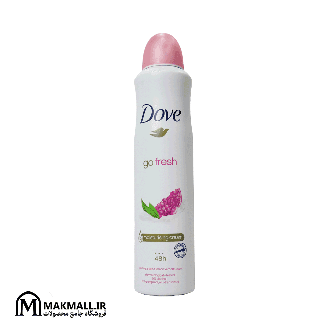 اسپری داو گو فرش انار و لیمو ۲۵۰ میلی‌لیتر ۴۸ ساعته | Dove Go Fresh Pomegranate &amp; Lemon Verbena 1/4 Moisturising Cream 250ml