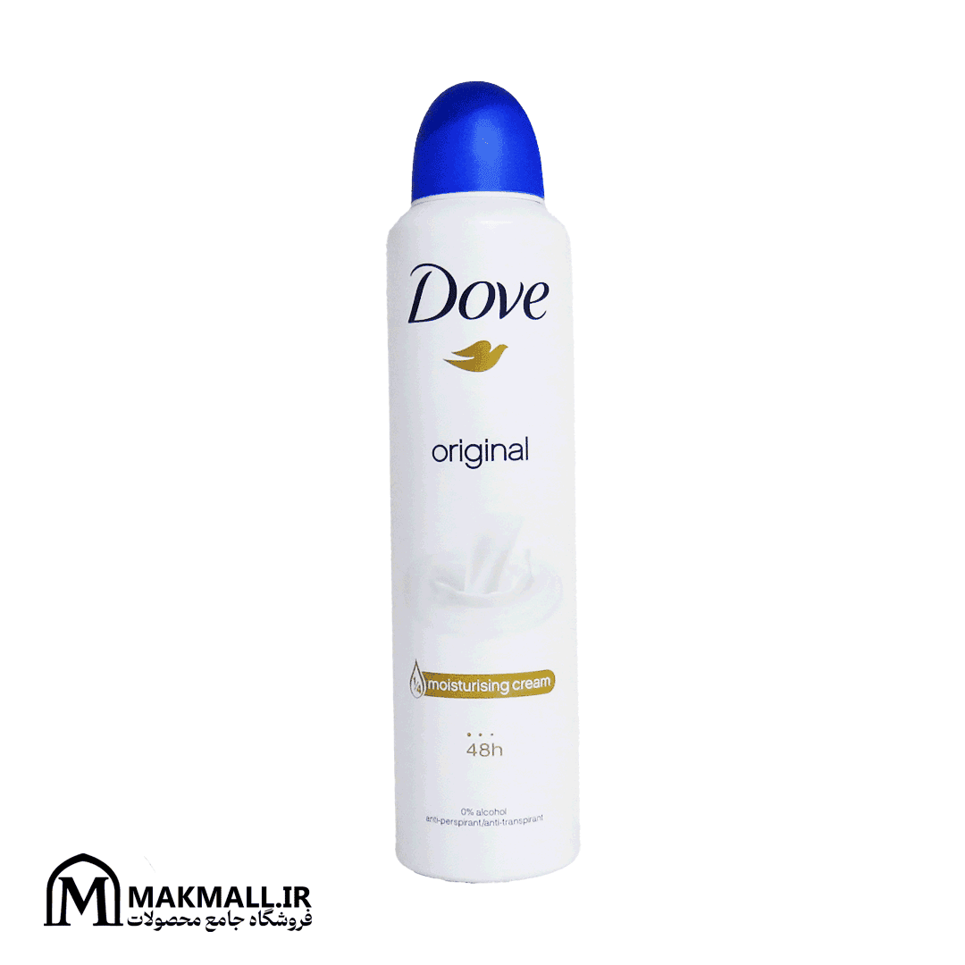 اسپری داو اورجینال ۲۵۰ میلی‌لیتر ۴۸ ساعته | Dove Original 1/4 Moisturising Cream 48h Anti-Perspirant 250ml — تصویر ۲