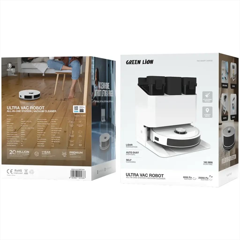 جارو رباتیک چندکاره گرین لاین Green Lion Ultra Vac Robot All-In-One Station & Vacuum Cleaner — تصویر ۲