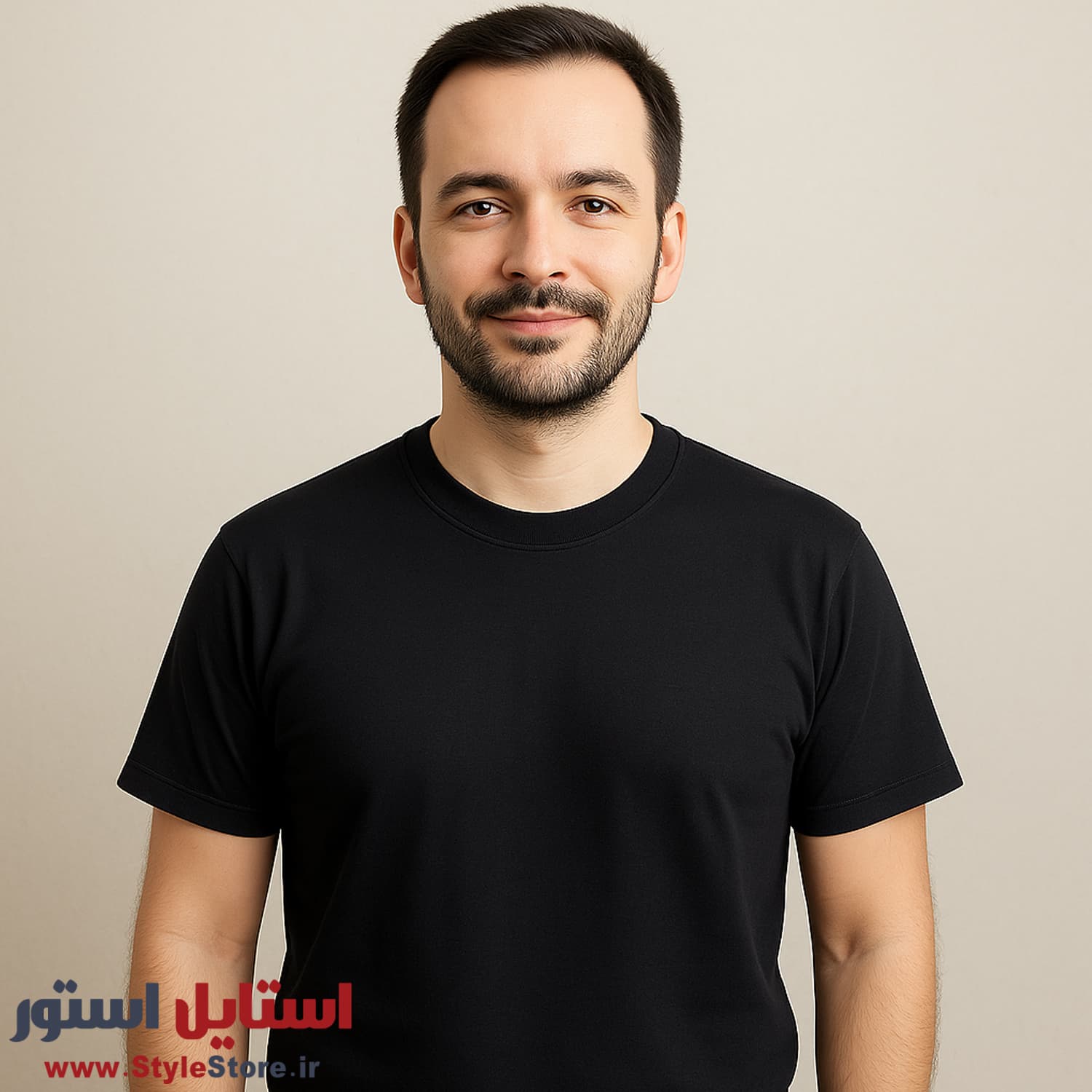 زیرپوش یقه کش مردانه آستین دار نیکو رنگ مشکی — تصویر ۲