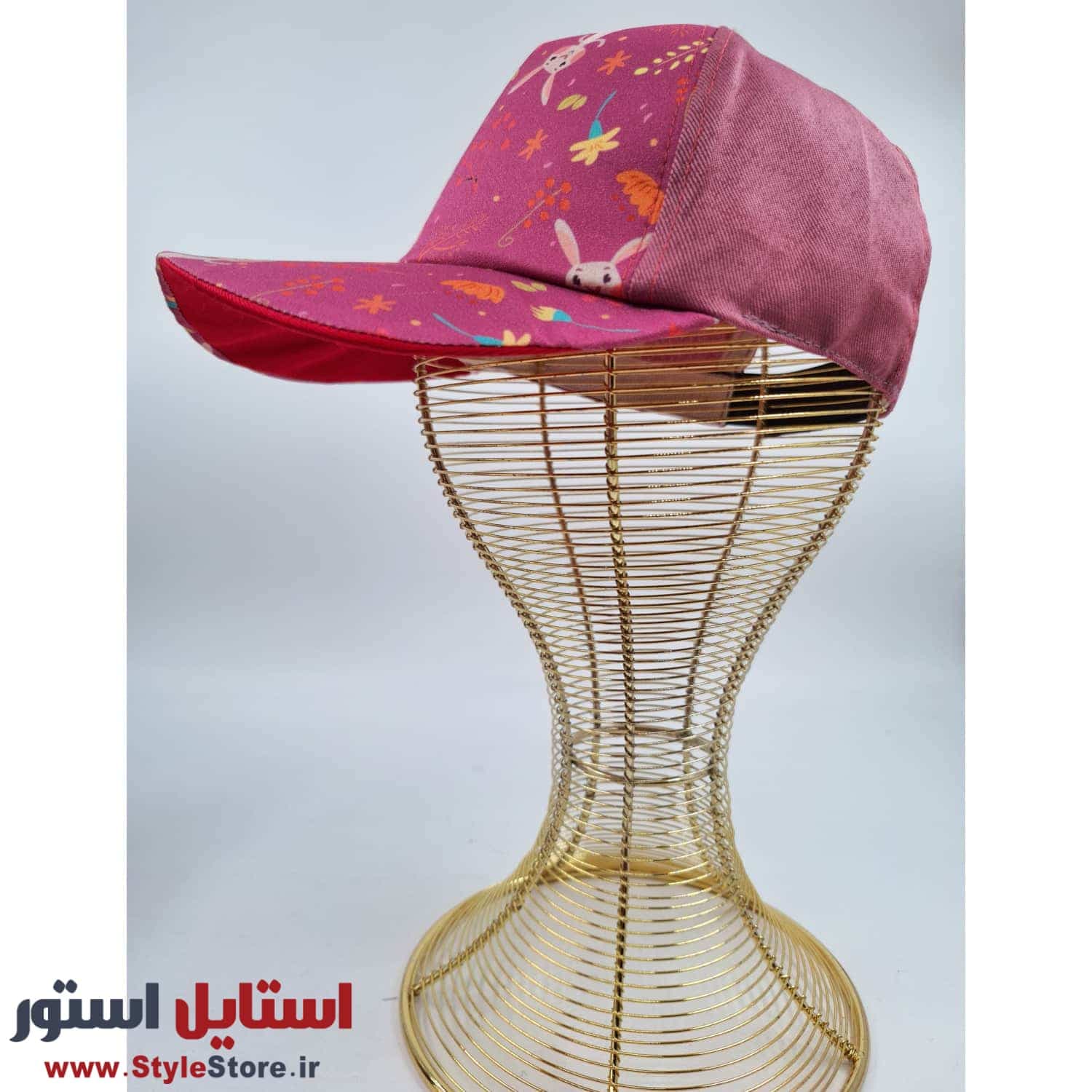 کلاه کپ دخترانه مدل خرگوش کد 1596 رنگ صورتی — تصویر ۵