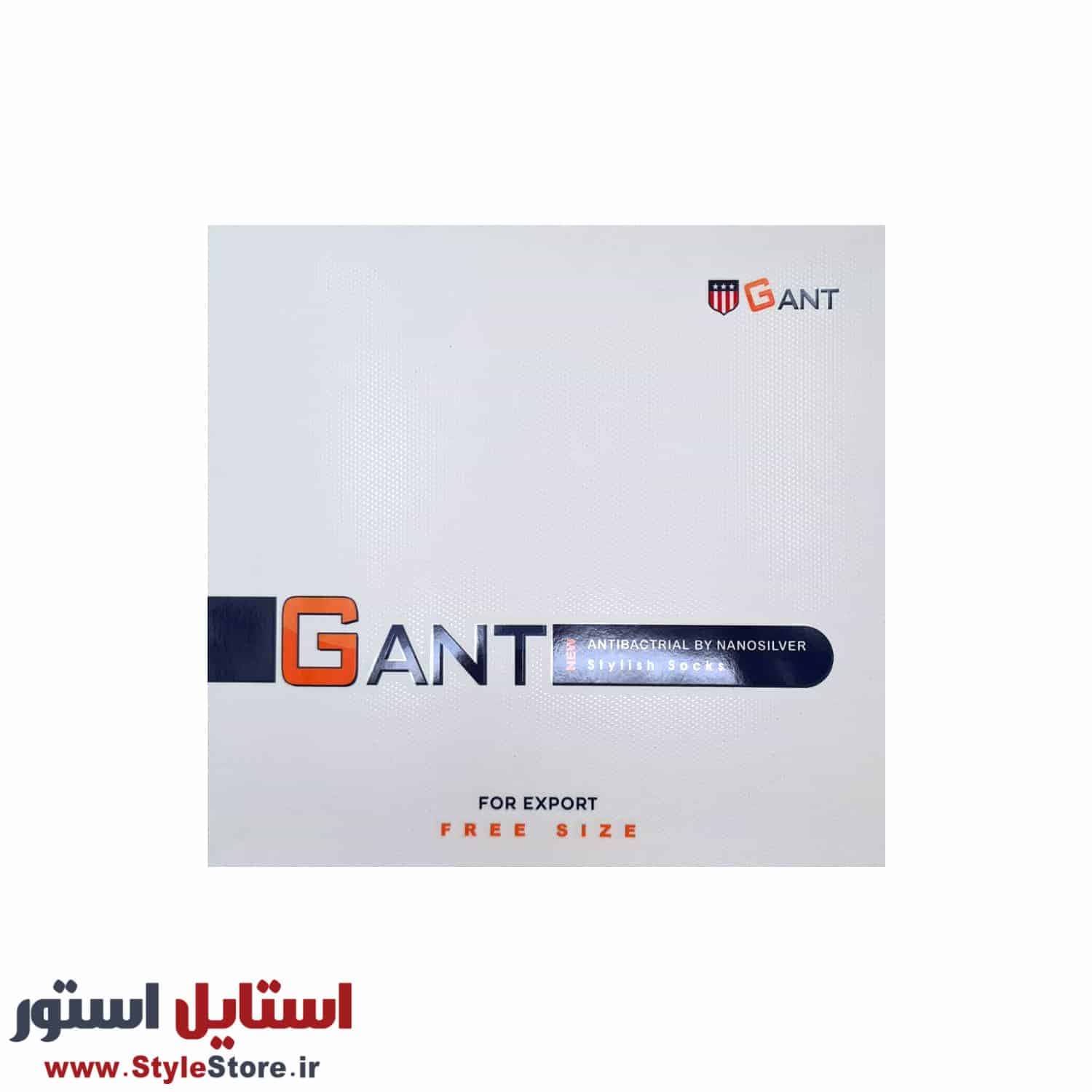 جوراب مردانه ساق بلند GANT کد 1494 رنگ سفید مجموعه 3 عددی — تصویر ۲