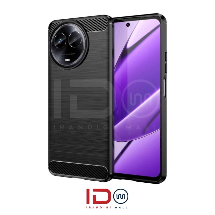 قاب فیبر کربن گوشی موبایل ریلمی مدل REALME 11 4G برند rugged armor رنگ مشکی