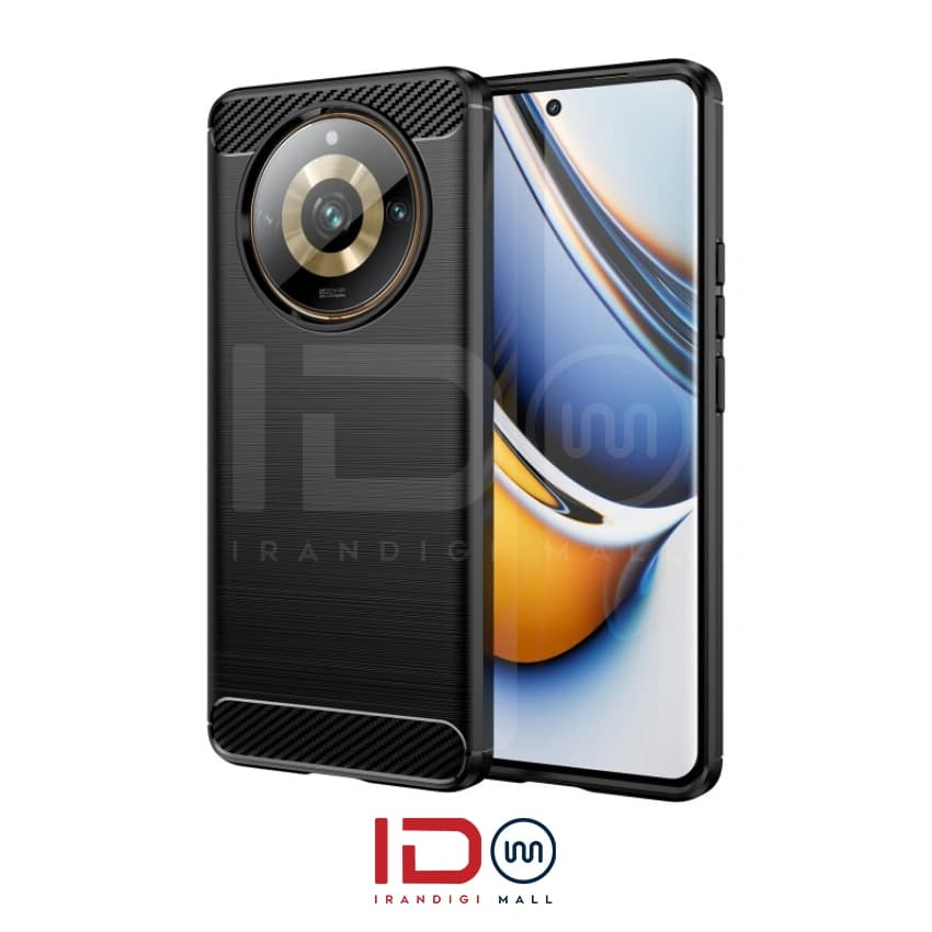 قاب فیبر کربن گوشی موبایل ریلمی مدل REALME 11 PRO PLUS 5G برند rugged armor رنگ مشکی