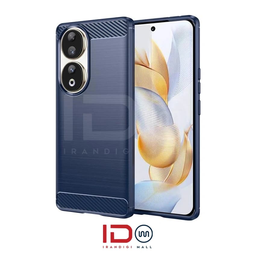 قاب فیبر کربن گوشی موبایل آنر مدل HONOR 90 برند rugged armor رنگ سرمه ای