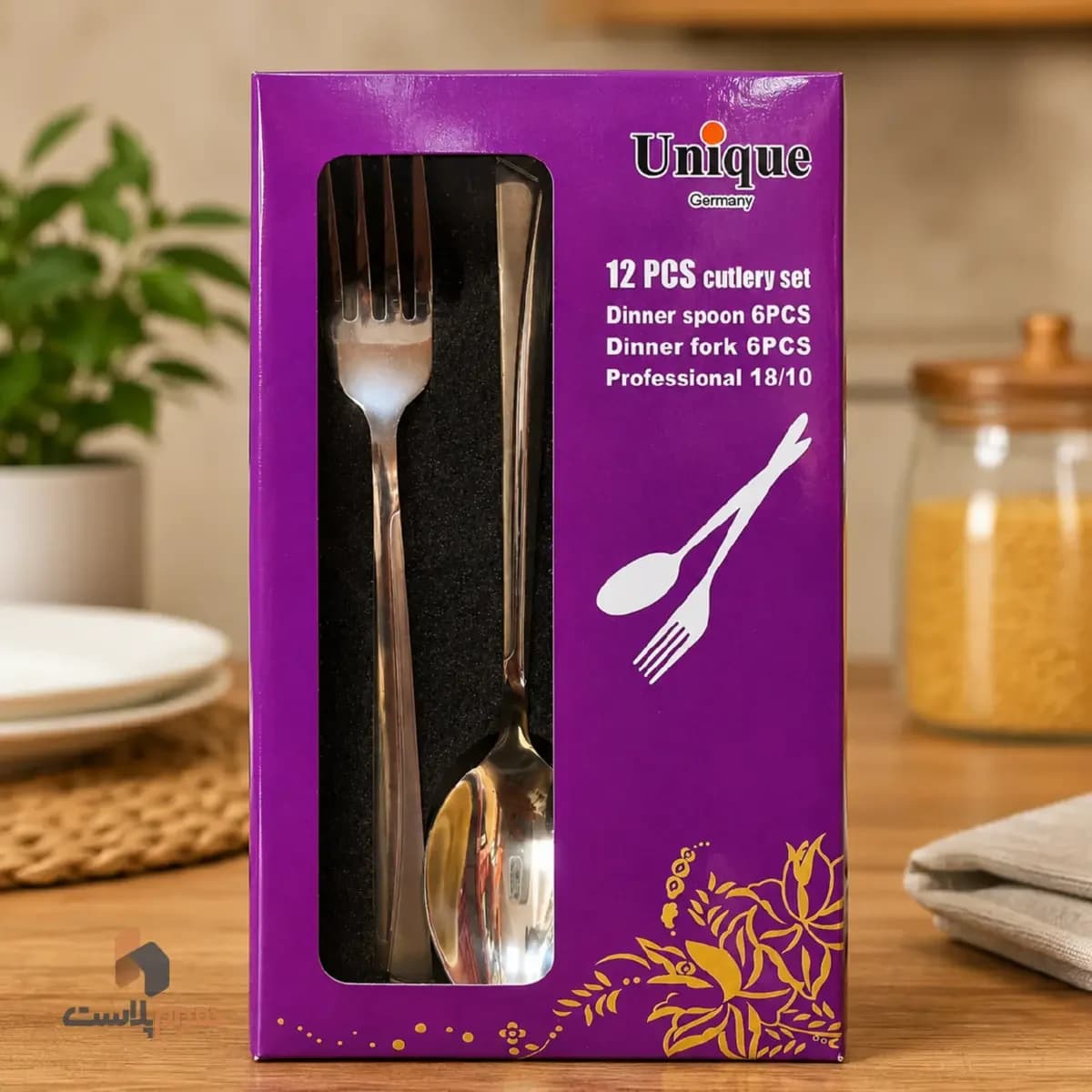 قاشق چنگال کادویی بنفش