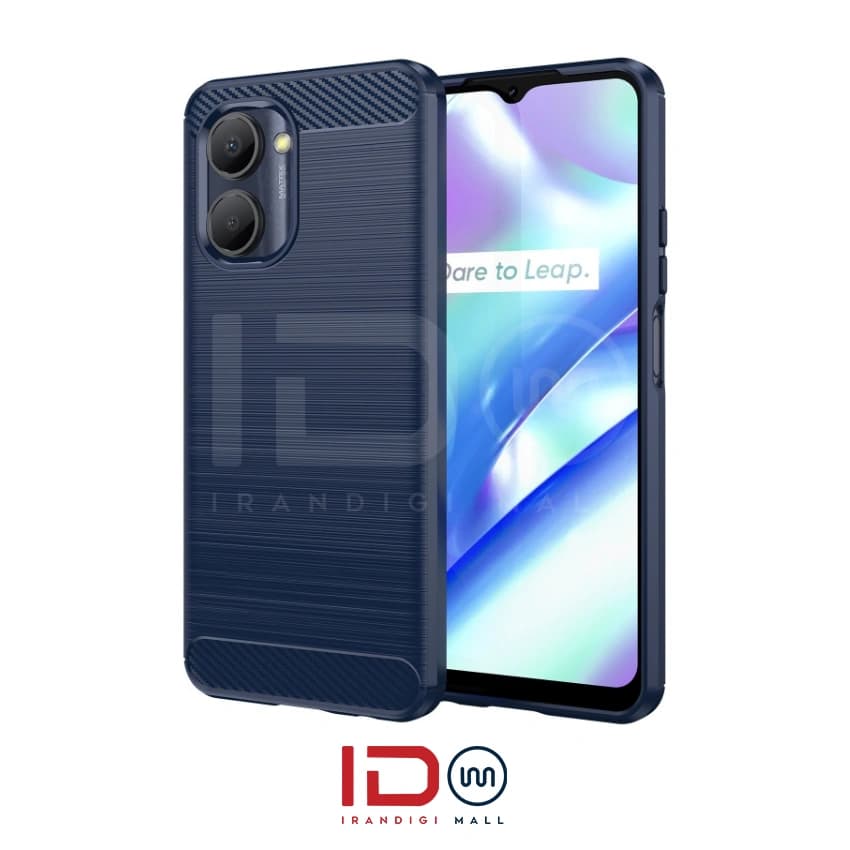 قاب فیبر کربن گوشی ریلمی مدل Realme C30s برند rugged armor رنگ سرمه ای
