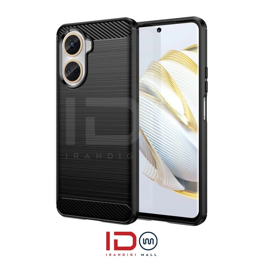 قاب فیبر کربن گوشی هواوی مدل HUAWEI Nova 10SE برند rugged armor رنگ مشکی