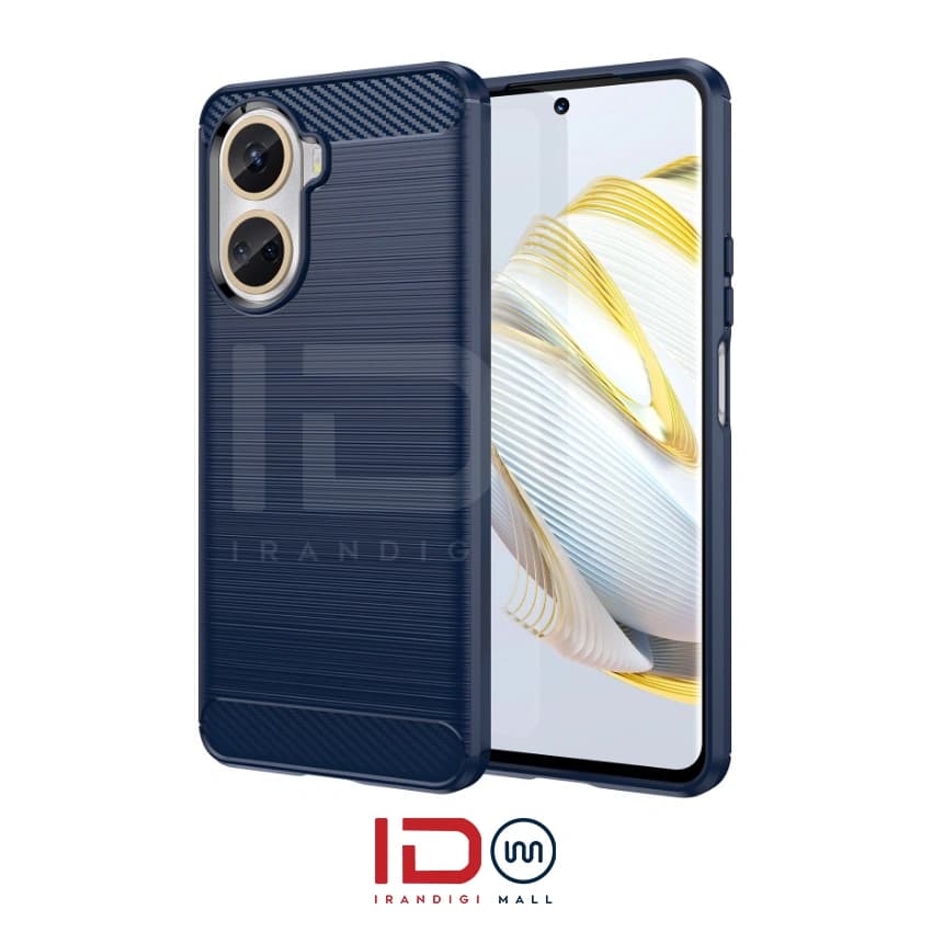 قاب فیبر کربن گوشی هواوی مدل HUAWEI Nova 10SE برند rugged armor رنگ سرمه ای
