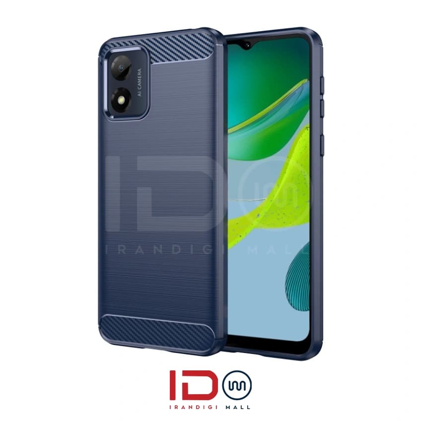 قاب فیبر کربن گوشی موتورولا مدل MOTOROLA E13 برند rugged armor رنگ سرمه ای
