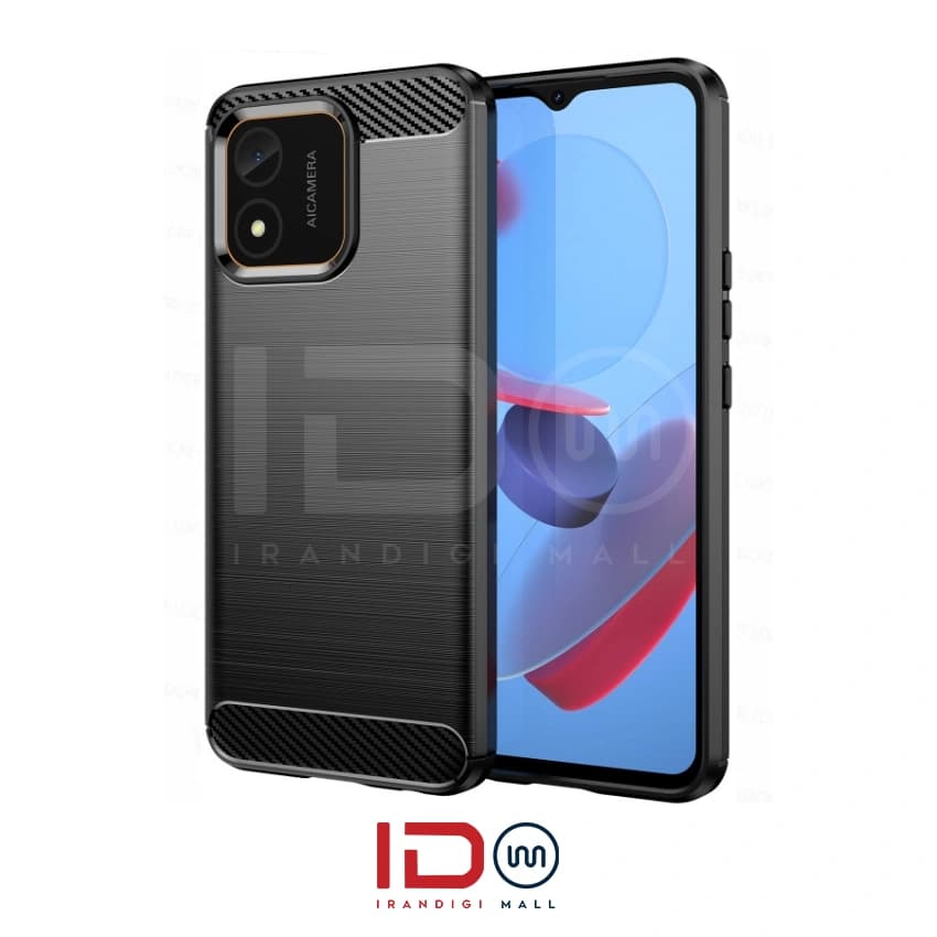 قاب فیبر کربن گوشی موبایل آنر مدل HONOR X5 برند rugged armor رنگ مشکی