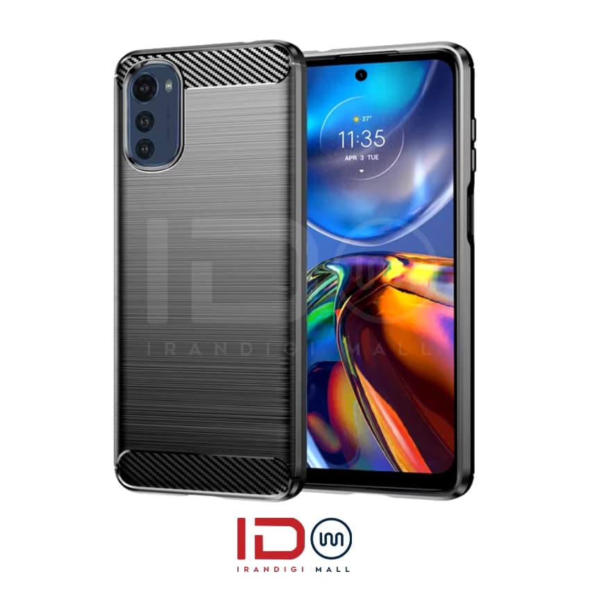قاب فیبر کربن گوشی موتورولا مدل MOTOROLA E32S برند rugged armor رنگ مشکی