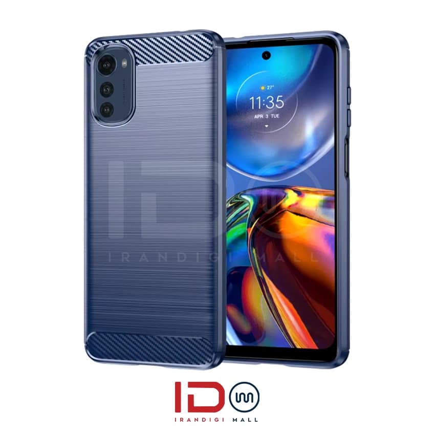 قاب فیبر کربن گوشی موتورولا مدل MOTOROLA E32S برند rugged armor رنگ سرمه ای