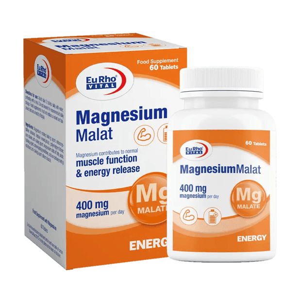 قرص منیزیم مالات (Magnesium Malat) یوروویتال ۴۰۰ میلی‌گرم ۶۰ عددی