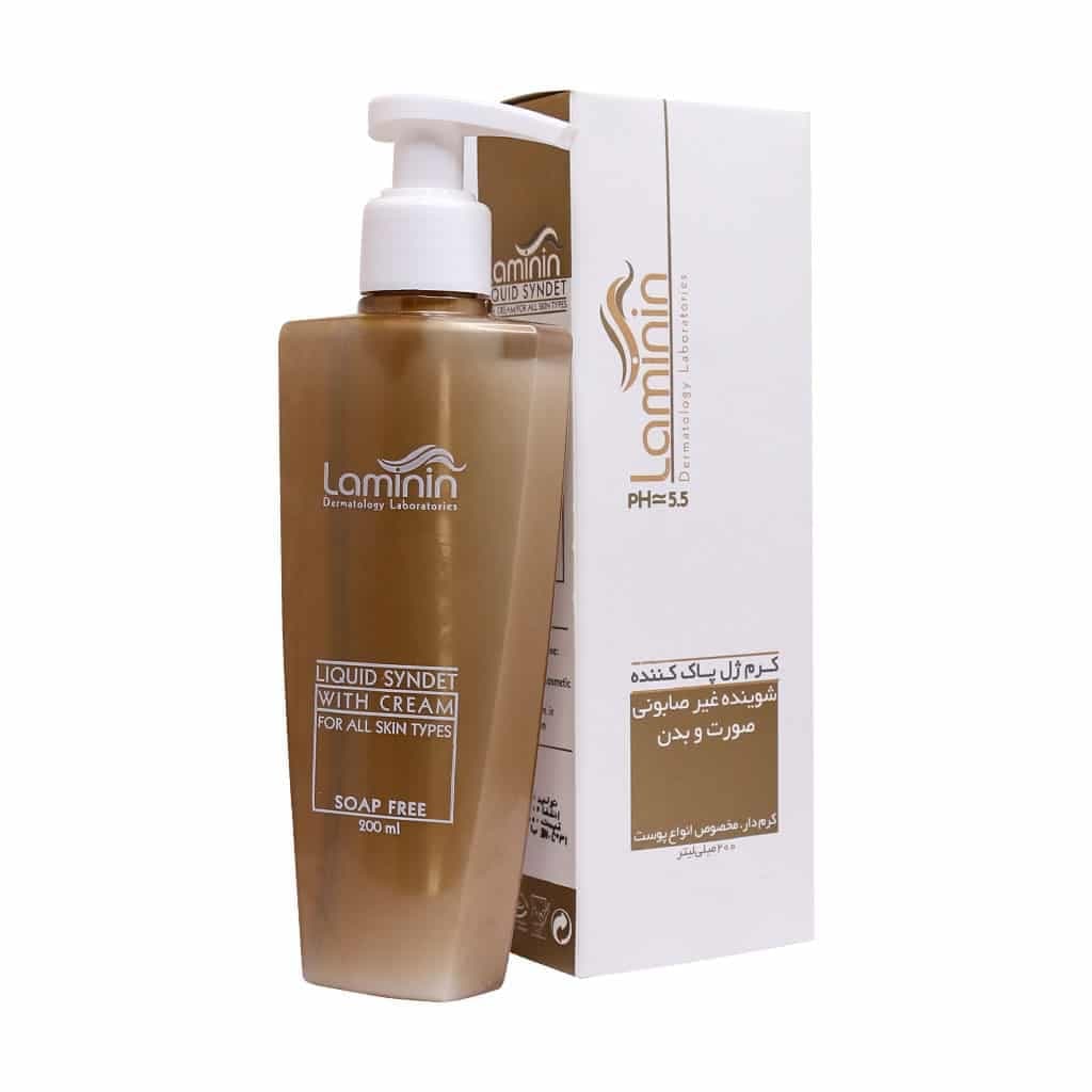 شوینده کرمی صورت و بدن لامینین (Laminin) مدل Face And Body Creamy Cleanser حجم ۲۰۰ میل
