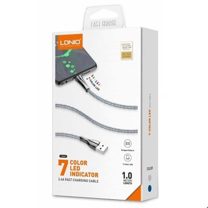 کابل تبدیل USB به لایتنینگ الدینیو مدل LS461 طول 1 متر