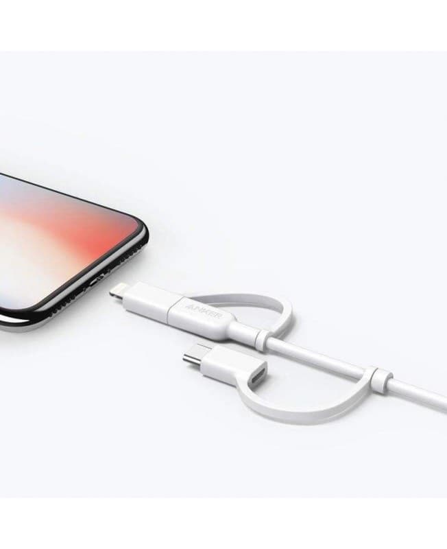 کابل شارژ 90 سانتی متری USB به Micro USB, Type-C ,Lightning انکر مدل Powerline II A8436 — تصویر ۷