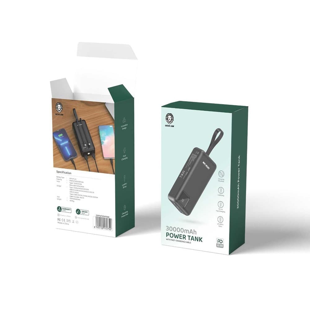 پاور بانک 30000 میلی آمپر ساعت گرین لاین Green Lion Power Tank Power Bank PD 22.5W — تصویر ۷