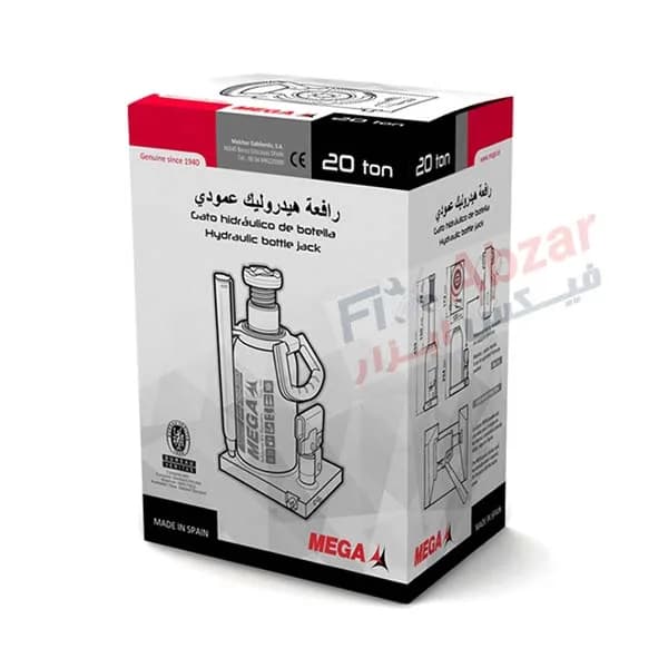 جک روغنی 25 تن مگا MEGA مدل BR25 عمودی و افقی — تصویر ۳