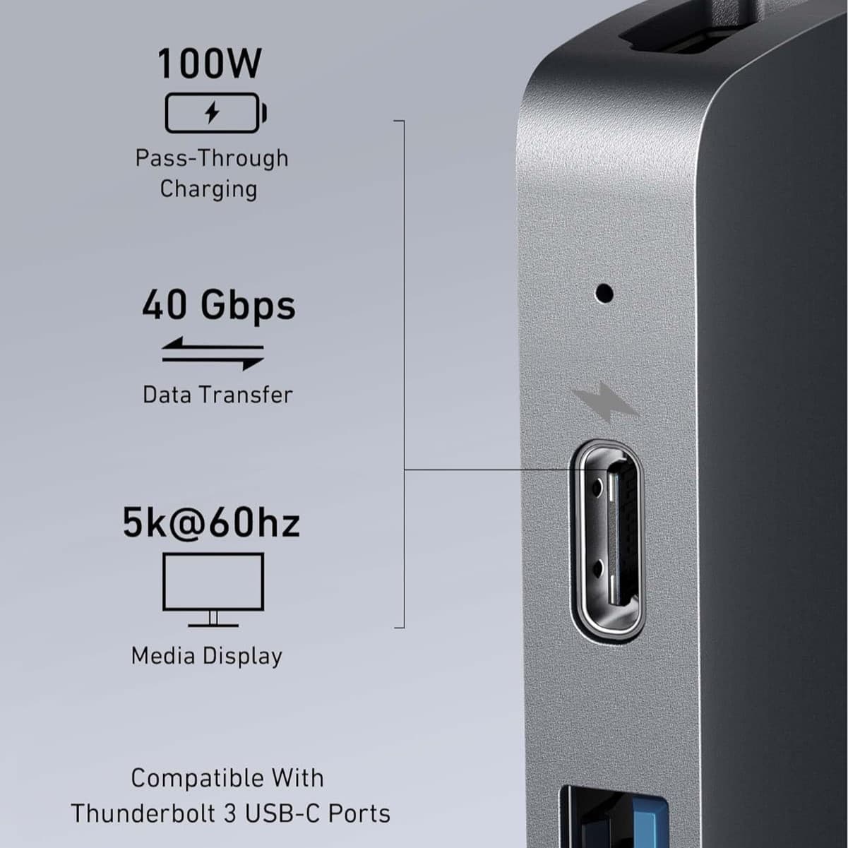 هاب 7 پورت نسل پنجم انکر مخصوص مک بوک Anker 547 USB-C Hub (7-in-2, for MacBook) – مدل A8371 — تصویر ۱۲