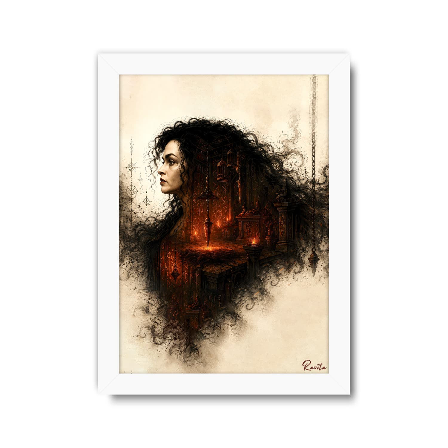 تابلو تکی راویتا طرح بلاتریکس لسترنج – Bellatrix Lestrange کد 3858 — تصویر ۷