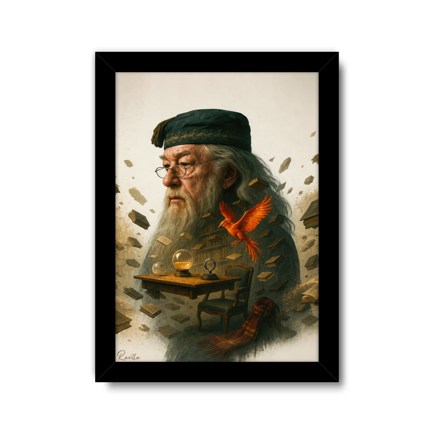 تابلو تکی راویتا طرح آلبوس دامبلدور و ققنوس – Dumbledore and the Phoenix کد 3854