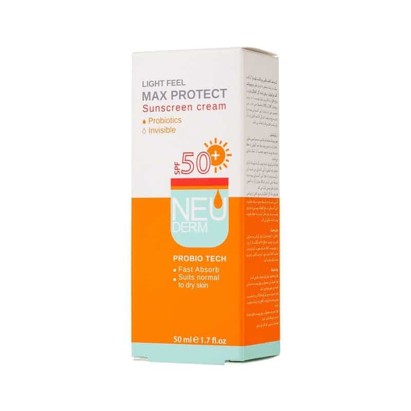 کرم ضد آفتاب بی رنگ مکس پروتکت نئودرم SPF50 پوست نرمال و خشک — تصویر ۶