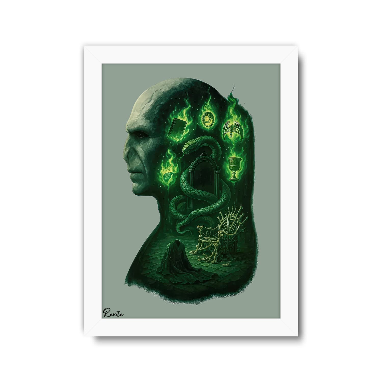 تابلو تکی راویتا طرح لردولدمورت و هفت هورکراکس – Lord Voldemort and the Seven Horcruxes کد 3852 — تصویر ۷