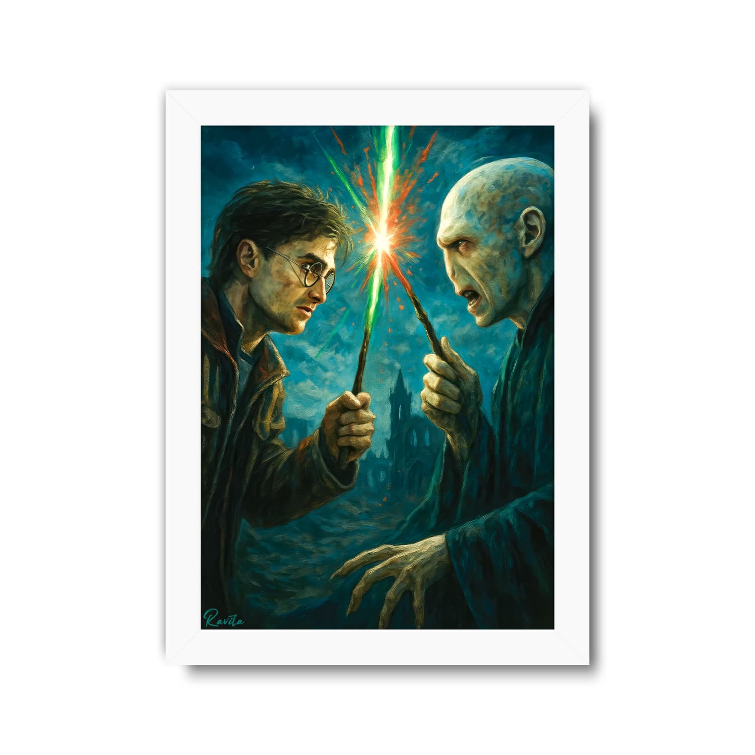 تابلو تکی راویتا طرح نبرد هری پاتر و لرد ولدمورت – The Battle of Harry Potter and Lord Voldemort کد 3849 — تصویر ۶